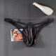 Men's elastic thong transparent sexy mesh underwear hollow underwear gay sexy suit hollow straps black 100-160Jin Jin equals 0.5kg inner wear