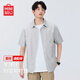 Miniso short-sleeved shirt men's summer Oxford striped shirt men's clothes casual lapel half-sleeved Z gray and white striped L Miniso short-sleeved shirt men's summer Oxford striped shirt men's clothes casual lapel half-sleeved Z gray and white striped L