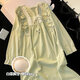 FHHUABD Integrierter Pyjamas für Frauen, lange Ärmelton-Frühling und Herbst 2024 Neues Prinzessin-Stil Sweet Home Clothes 9923 Frauen-Aprikosenfarbe (mit Brustpad) 2xl [vorgeschlagenes Gewicht 140-160 Jin [Jin gleich 0,5 kg]].
