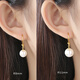 Mozhe Shanshi Gold Earrings Natural Freshwater Pearl Earrings Women's Foot Gold Earrings Curved Gold Earrings Earrings Earrings Jewelry Gifts Large Pearl Approximately (11mm) Gold 1.38-1.4g