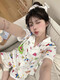 蜡笔小新睡衣日系三件套蜡笔小新睡衣女夏季天薄款短袖长裤可爱的 kk-14101短袖三件套 M  码建议80-100斤