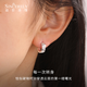 Shengshi Qiyuan platinum earrings pt950 genuine platinum earrings earrings ear buckles ear hooks platinum earrings sparkling car flower earrings 3g (pair)
