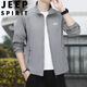 JEEP SPIRIT Jeep Sun Protection Jacket Men's Summer Outdoor Mountaineering Casual Jacket Light Gray Breathable Fishing Wear Light Gray L