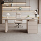 Italian minimalist desk, modern, simple and light luxury, home study, computer desk, beauty salon, medical consultation table, workbench, champagne color matching boss chair