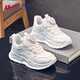 Warrior Girls' Sports Shoes Spring and Autumn Lightweight Soft Soled Casual Running Shoes WZ(CL)-0686 White 34