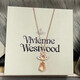 Vivienne Westwood purchasing spot Queen Mother Necklace Women's Crystal Pendant Flagship Authentic Birthday Gift for Girlfriend Pink