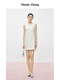 Mandy Zhang white daughter-in-law style beaded diamond collar vest dress women's summer temperament dress short skirt Gardenia White S