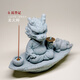 Funny Animals Twelve Zodiac Lucky Dragon Tea Pet Ornaments Boutique Dragon Master Tea Table Decor Desktop 2024 National Trend Dragon Master + Diaoyutai Base + Xiaoyao Frog