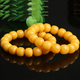 DRJEFUN natural raw mineral beeswax old type bucket beads single beads loose beads spaced beads Buddha beads bracelet single bead amber bracelet accessories diameter 8mm 7mm thick / 1 piece
