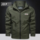 Jeep Spirit Jeep Herbst Casual Herren-Outdoor-Jacke großer Größe Solid Farbe Lose Fleece Jacke mittleren und jungen Menschen wasserdichtes Militärgrün 1391 XL