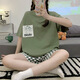 Yalu 2025 Neuer Sommer kurzärärmigem Pyjama für Frauenbaumwäsche Cartoon süßes süßes Mädchen Home Kleidung Set für Außenbekleidung G6627 M