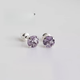 Weici natural tanzanite earrings for women, amethyst gemstones plated with 18K gold, high-end niche s925 sterling silver earrings (silver) amethyst 5mm earrings - round