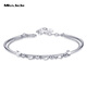 Miss JuJu pt950 platinum double-layer bracelet for women, fashionable platinum transfer bead bracelet, opening, weight 4.0-4.2g