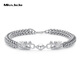 Miss JuJu Domineering Platinum Double Dragon Bead Bracelet Men's pt950 Platinum Double Dragon Head Dragon Bone Bracelet All Specifications are based on the actual weight and the amount will be refunded if the amount is less.