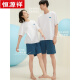 Hengyuanxiang couple pure cotton pajamas men cool summer shorts shorts breathable thin style outdoor wear home clothing suit for women men 16751 XL