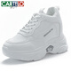 Cartelo True en cuir doux pour femmes avec des chaussures blanches améliorant la hauteur pour le printemps et l'automne Nouveaux talons hauts polyvalents polyvalents Chaussures pour femmes de voyage à la mode 826 Cuir blanc 36 (230 mm)