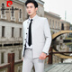 Pierre Cardin Mao suit men's suit Chinese style wedding dress Korean version slim Chinese style small suit jacket Mao suit black single coat M 100-108Jin Jin equals 0.5 kg