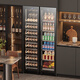 Bai Kailun double-door wine cabinet with constant temperature and humidity double-door light luxury ultra-thin seamless embedded home air-cooled frost-free villa tea beverage liquor wine fruit preservation refrigerated display cabinet 1.8 meters丨Dual temperature zone丨Full display style丨 242 bottles Thick style