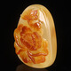 Zhenghe Jewelry's exquisite beeswax carvings with pretty colors, machine oil yellow beeswax flower blossoms and rich pendants weighing about 15.28 grams including chain