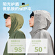 MINISO Sun Protection Fishing Suit for Men Summer Cool Mountain Fashion Top Casual Loose Hooded Jacket Military Green XL