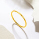 OKZ Gold Three Lives Three Worlds Plain Ring 9999 Pure Gold Ring for Men and Women Couple Ring Gold-plated Aperture Tail Ring for Girlfriend Smooth Ring No. 7 1g