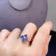 Yage's new amethyst four-leaf clover tanzanite ring 925 silver transparent fire crystal classic girls fashion white gold
