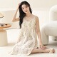 Camisón modal para mujeres en tirantes de verano pijama delgado sexy con almohadillas en el pecho integrada 2025 Se puede usar un nuevo estilo en la falda floral del chaleco exterior. Estilo de imagen principal CM6624# Versión mejorada con almohadillas en el pecho M (80-100Jin [Jin equivale a 0.5 kg])