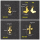18K gold handmade ancient gold cross pendant lift butterfly bead accessories diy bracelet braided rope accessories pendant WQ-007 red small cross, one piece 18K gold
