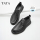 Him her Tata soft sole business casual leather shoes black British heightening genuine leather dad shoes men VVK01CM4 black 40