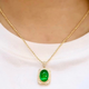 HEEKAIYI Emerald Gemstone Necklace for Women Diamond Pendant Luxury Jewelry Chinese Valentine's Day Birthday Gift for Wife and Girlfriend <Lifetime Warranty>