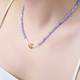 Shengbei Original Phalaenopsis Natural Tanzanite Necklace Women's Clavicle Chain Niche High-end Jewelry Handmade Pendant Phalaenopsis Tanzanite Bracelet 15+6CM