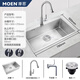 Moen same style 304 stainless steel kitchen sink handmade large single sink under counter basin 27531/27532 handmade sink SK27532SL 780MM single sink+3