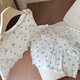S.Sofea Sommer kurzärmelig Jacquard Pyjamas weiblicher Prinzessinstil Dünner zweiteiliger Set Doppelkurzer Set DW683 Blaue Blume (mit Brustpolster) 185 xxl (140-160jin [Jin entspricht 0,5 kg]))
