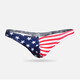 WOXUAN men's underwear pure cotton European and American thong men's American flag printed T-shaped body shaping blue 2XL