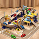 Palong Track Car Toys Estacionamiento para niños El auto de tránsito se rompe a través de la gran aventura pequeña Train Boy 3-5 años 7 Versión de la batería Box de la ciudad Estacionamiento de la ciudad 4-In