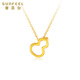 Safir birthday gift 18K gold gourd necklace for women fashionable hollow Fulu birthday gift for girlfriend about 1.75 grams