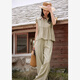 
Vanciman temperament casual flying sleeve top wide-leg pants suit for women 2025 summer new style free matching set M9901 khaki L