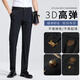 Pier Cardin 2025 Middle-aged Men's Spring and Summer Thin Trousers Daddy Casual Pants Elastic No-Iron Straight Trousers Business Summer Clothing 686A Gray 40