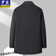 ROMON (ROMON) mid-length double-sided woolen coat for men's winter thickened wool duck down jacket for middle-aged and elderly people to removable inner liner men's clothing gray Thickened XL 180 (recommended 135-150Jin [Jin equals 0.5 kg])