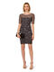 Adrianna Papell Women's Beaded Floral Short Dress, Metallic Gray Metallic Gray 10