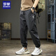 ROMON Spring and Autumn 2025 Workwear Men's Casual Pants Loose Quick-Drying Sports Pants New Harem Charge Leg Pants Men Black Autumn and Winter Style L Recommended Weight 130-150Jin Jin is equal to 0.5 kg