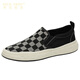 
Mick OWEN MICK OWEN One-foot canvas shoes men's board shoes breathable lazy shoes men's shoes autumn trendy shoes beans shoes casual cloth shoes loafers 9227 gray black 40