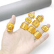Fat Donglai's same type of sand gold ring for men, domineering gold, women's model for fortune, simulated gold ring, exquisite model, A style hair ring