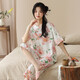 
2025 new pajamas for women in summer short-sleeved suit for Chinese style knitted cotton cropped pants casual home clothes can be worn outside 9901 M [80-100Jin [Jin equals 0.5 kg]]