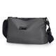 Men's fashion versatile simple trend Oxford cloth three-layer waterproof retro casual bag shoulder crossbody bag 913 three zipper black