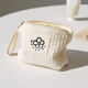 Cosmetic bag storage bag mini waffle lipstick coin purse cosmetics portable ins style off-white + matcha green two-piece