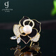 Jovia Camellia Brooch Women's High-end Freshwater Pearl Corsage Anti-exposure Pin Scarf Buckle for Mother's Birthday Gift Camellia Brooch Gift Box White