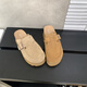 S.Sofea Birkenstock Chaussures pour les femmes au printemps et à l'été Souffranchement de la semelle Cork Mules Retro Style 677-2 APPRICOT CHAMEL COLOR 38