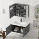 JUNIO DE JUUMU Smart Space Aluminium Bathroh Bathom Basin Integrated Wasin Washbasin Washbasin Washbasin 1047 Ceramic Basin + Arc Mirror Gabinet
