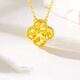 Wanmu pure gold 999 four-leaf clover necklace for women, new gold pendant, crushed ice pendant, birthday gift for girlfriend, gold-wrapped silver crushed ice four-leaf clover set chain 3.98g
